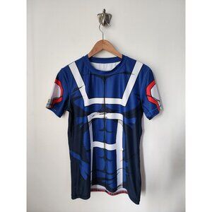 Just Saiyan skinz blue MHA UA uniform 3.0 skintight workout top L